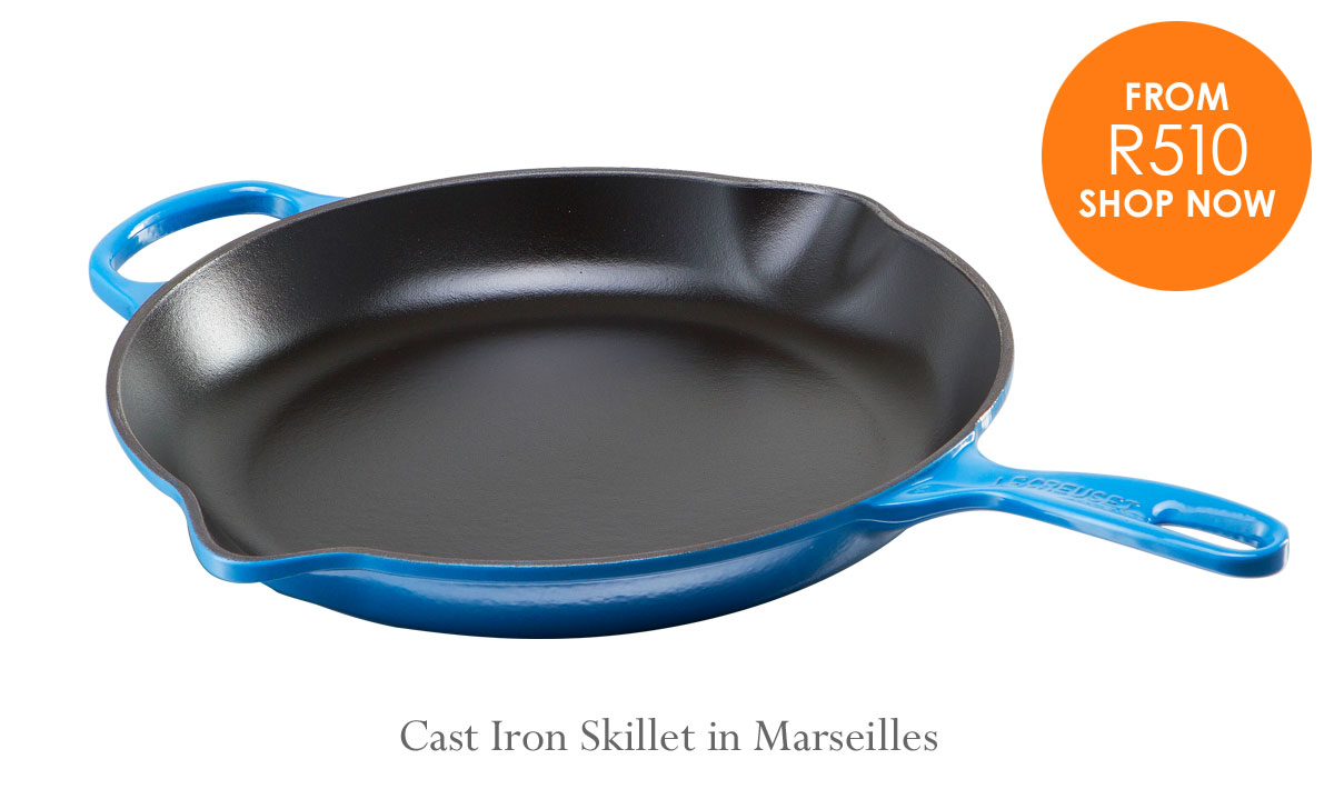 Le Creuset Cast Iron Skillet in Marseilles Blue
