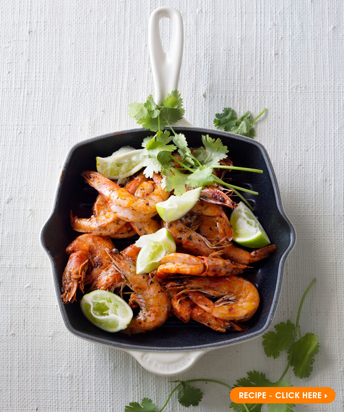 Le Creuset Chilli Butter Prawn - Cotton Square Skillet