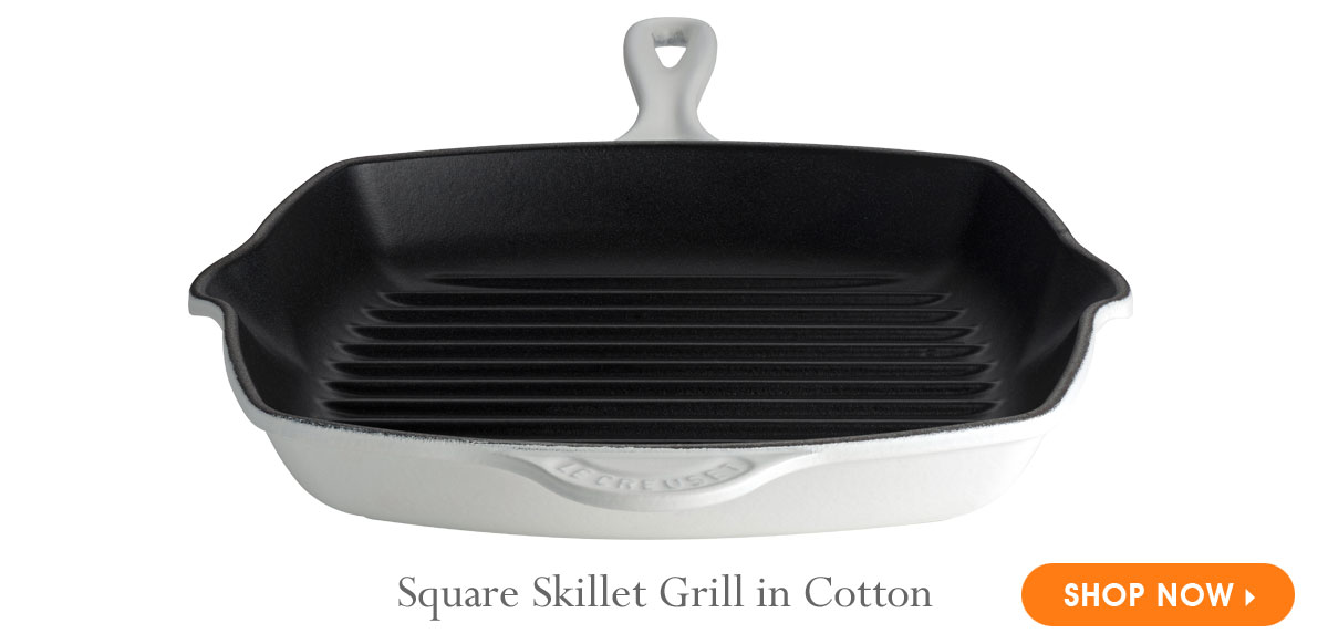 Le Creuset Square Skillet Grill in Cotton