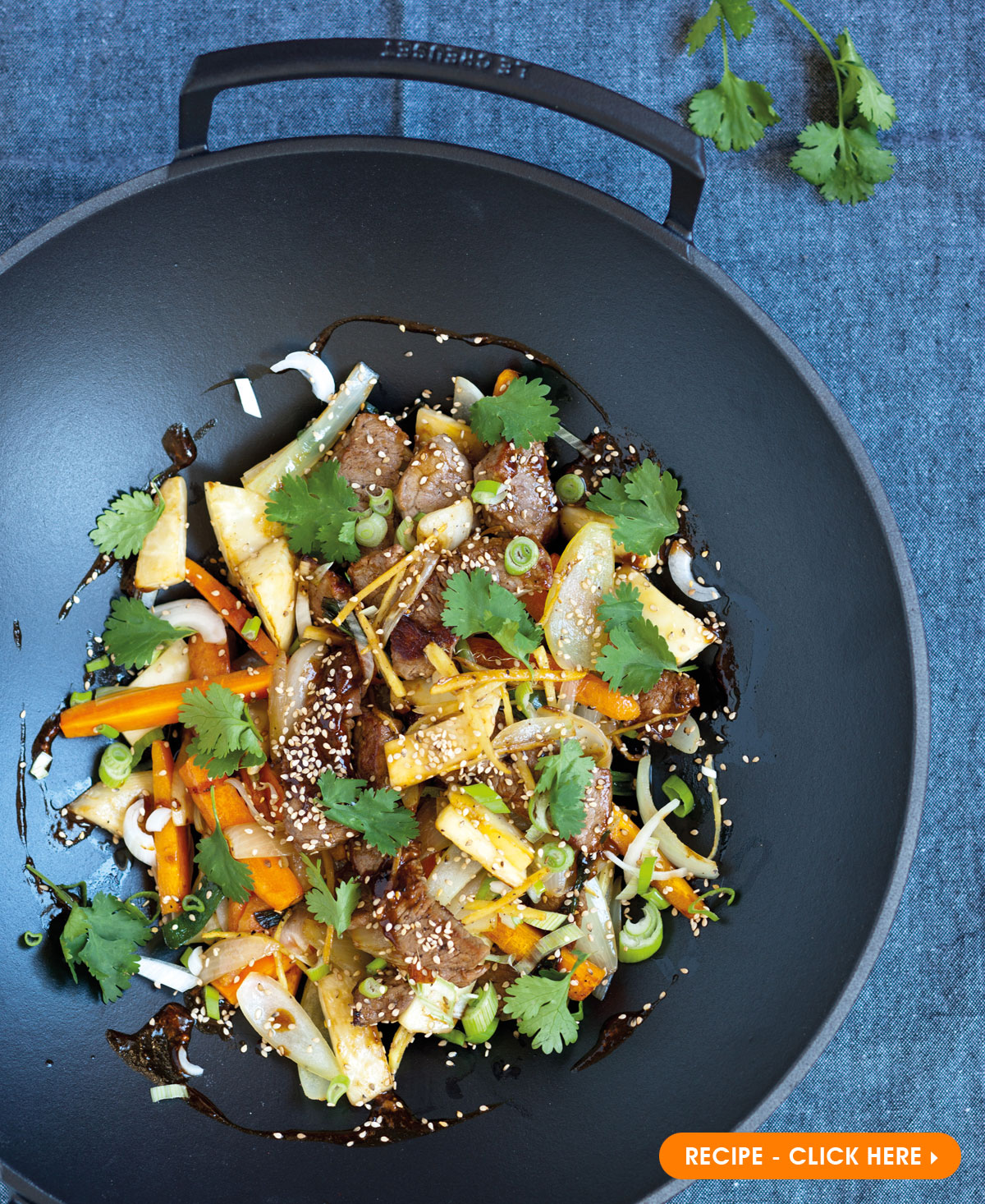 Nordic Winter Stir Fry with Beef, Root Vegetables and Ginger