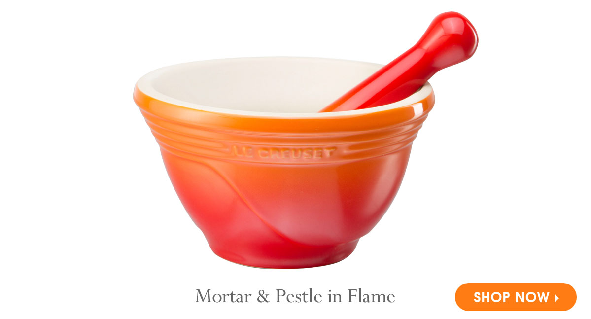 Le Creuset Mortar and Pestle in Flame