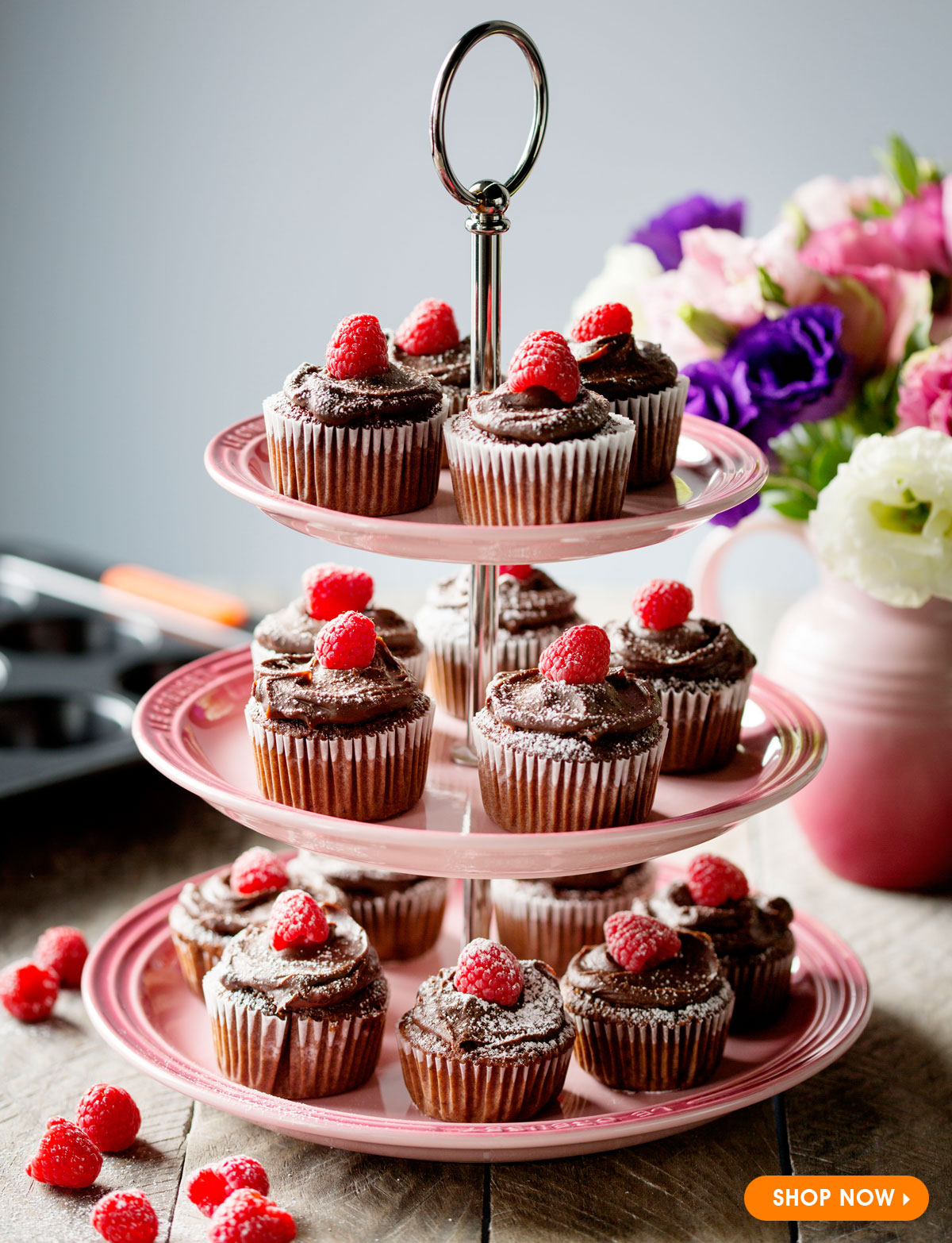  Chocolate Cupcakes with Dark Chocolate Ganache 