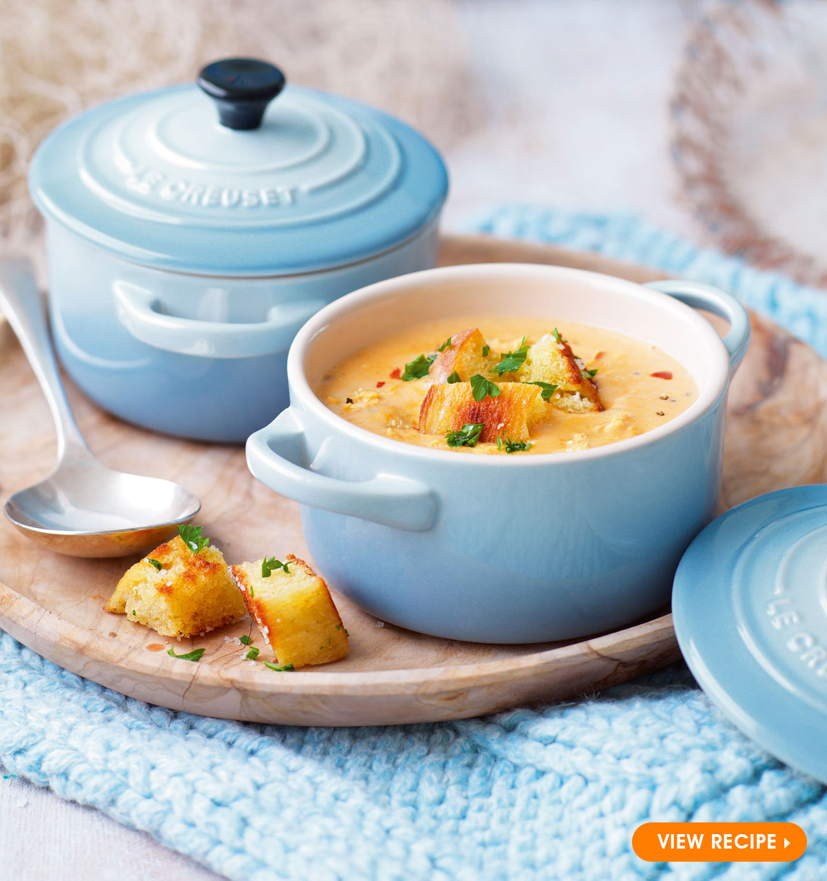 Crab Soup with Parsley Croutons