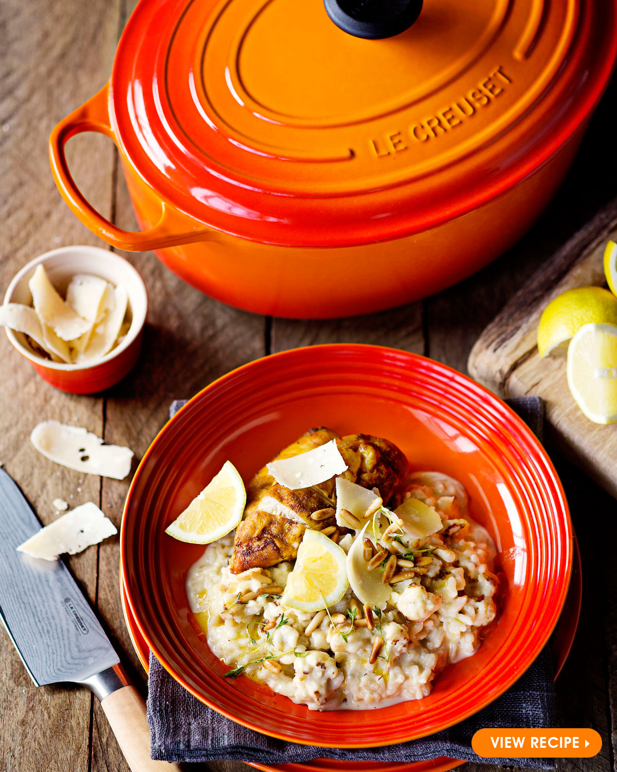 Roast Chicken with Cauliflower Risotto