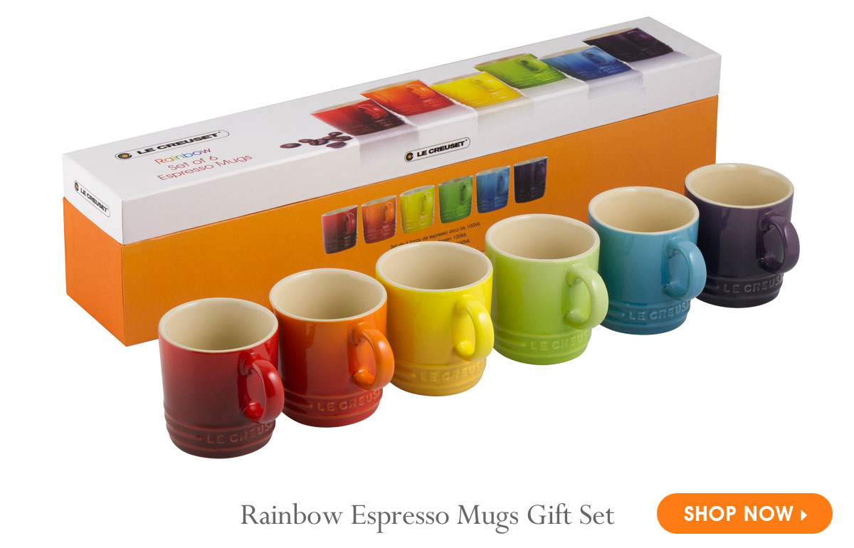 Rainbow Espresso Mugs Gift Set