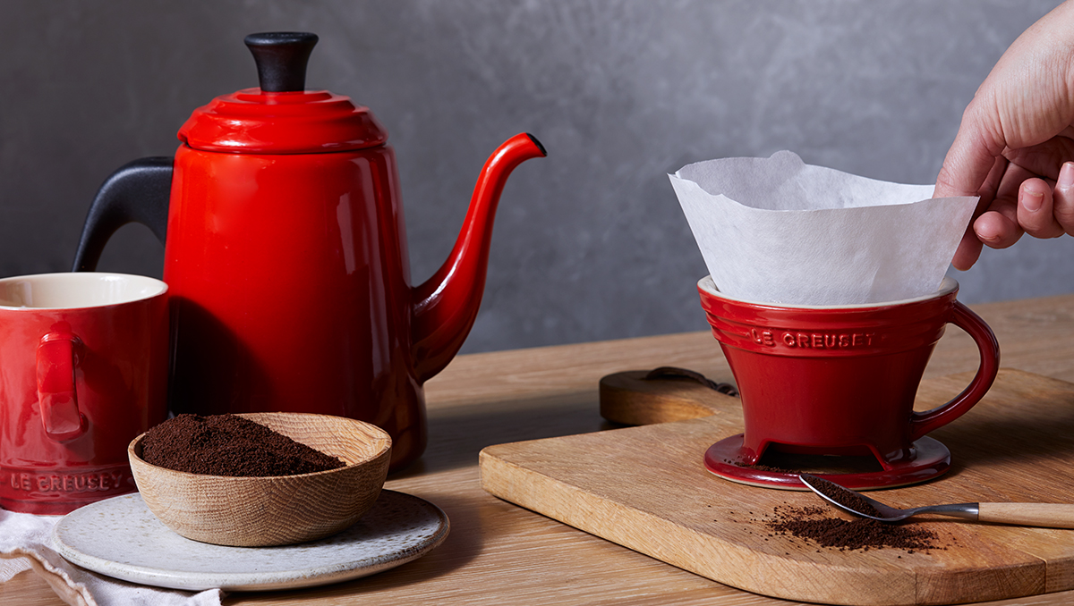 Le Creuset Pour Over Coffee Cone in Cerise