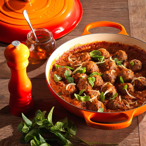 Lamb and Mint Meatballs in Chermoula Tomato Sauce - Le 