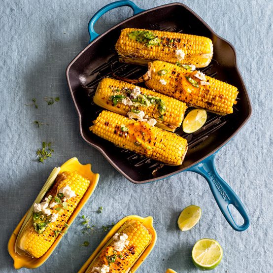 Lime, Feta & Chilli Grilled Corn with Flavoured Butter | Le Creuset Recipes